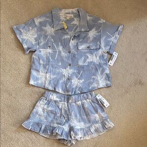 Vintage Havana-Blue and White Palm Print Two-Piece Set.  NWT